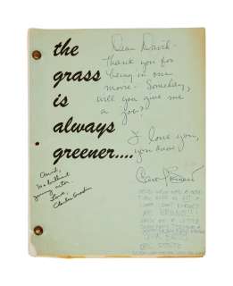 Carol Burnett - Inscribed "The Grass is Always Greener Over the Septic Tank" Original Script, Shooting Schedule