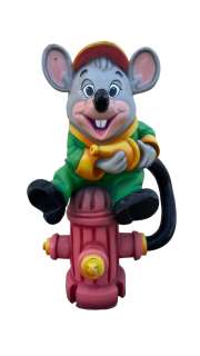 Vintage Chuck E Cheese Fire Fighter on Hydrant Mouse Store Prop Figure | Los Angeles Estate Auction