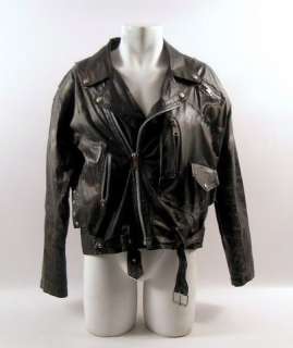 Terminator Schwarzenegger Cast & Crew Signed Bullet-Riddled Leather Motorcycle Jacket | Premiere Props