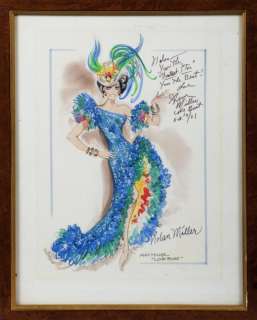 Lot 83 - ANN MILLER: NOLAN MILLER COSTUME SKETCH SIGNED TO NOLAN MILLER