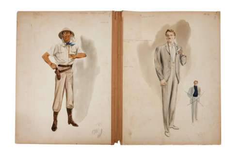 Lot 305 - ROBERT TAYLOR: AND CARLOS THOMPSON "VALLEY OF THE KINGS" COSTUME DESIGN SKETCHES