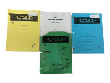 Lot of 3 CSI Crime Scene Investigation Script with Cast Signed Cover | Los Angeles Estate Auction