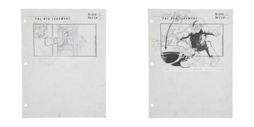 The Big Lebowski | Two Pages, Scene 5 / Set-Up 17 - 18 | "Home Invasion Scene" Original Storyboards | Julien’s
