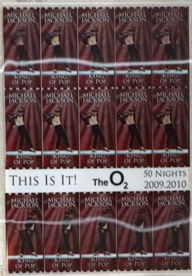 Michael Jackson uncut sheet of tickets for concert that never was Lenticular | Piece of the Past