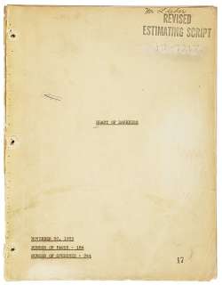 Lot 568 - Heart of Darkness Orson Welles‘ Revised Estimating script.