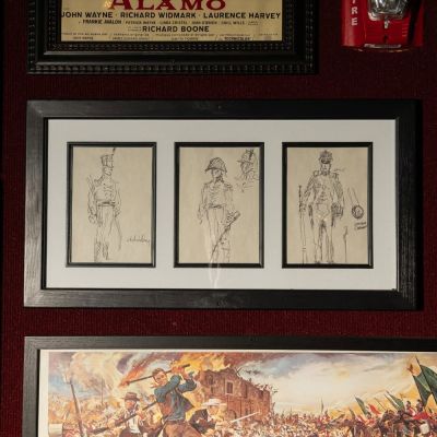 3 Costume Concept Sketches From The Alamo | Other auctions