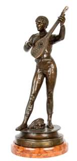 Bronze Mandolin Player Statue from The Walk | Blacksparrow