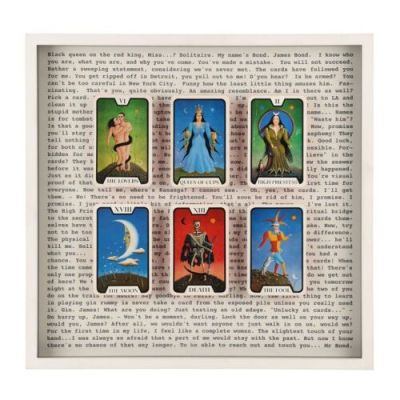 JAMES BOND: LIVE AND LET DIE (1973) - Lot #180 : Solitaire‘s (Jane Seymour) Framed Set of Six Tarot Cards