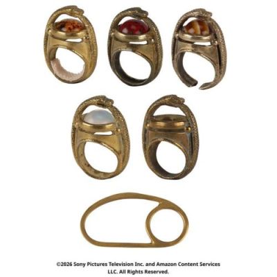Wheel of Time, the (T.V. Series, 2021-2023) | Lot  69. Collection of Great Serpent Rings and Forsaken Ring | Propstore