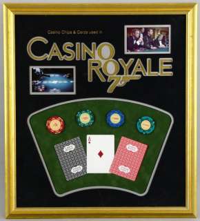 James Bond Casino Royale (2006) - Prop playing cards & poker chips, framed inside a mount stills from the film, 16 x 18… | Ewbank’s