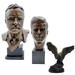 Civil War Screen Used Theodore Roosevelt Statue, Jfk Statue & Eagle Statue | VIP Fan Auctions
