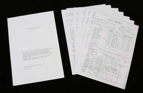 James Bond Moonraker - French script, later printed and a quantity of later printed Call Sheets. | Ewbank’s