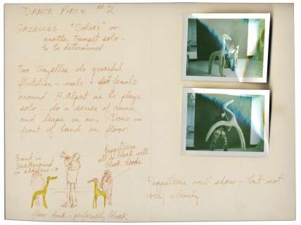 Jim Henson Early ’’Muppets’’ Character Sketch -- Depicting Notes for a Muppets Dance Number for a Very Early Television Debut -- Includes Two Polaroids of Henson Posing With the Puppets | Nate Sanders