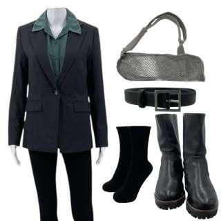 Heart Eyes Detective Jeanine Shaw (Jordana Brewster) Screen Worn Jacket, Button-Up Shirt, Pants, Belt, Sling, Socks & Boots Ch 1 & 1c Sc 13-38 | VIP Fan Auctions