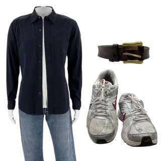 Materialists John (Chris Evans) Screen Worn Button-Up Shirt, Shirt, Pants, Belt & Sneakers Ch 3 Sc 34 | VIP Fan Auctions