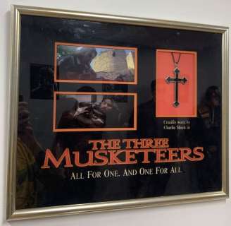 The Three Musketeers (1993) - Aramis (Charlie Sheen) Framed Hero Crucifix | Hanlin Auction Service