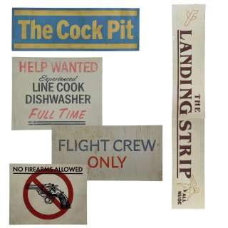 Maxxxine Screen Used Landing Strip Sign, Cockpit Sign, No Firearms Sign, Flight Crew Sign & Help Wanted Sign Sc 7-8 | VIP Fan Auctions