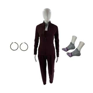 The Pickup Natalie Screen Worn Stunt Double Earrings, Jacket, Joggers, Tank Top & Socks Ch 11 Sc 81.16-84.32 | VIP Fan Auctions