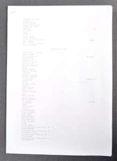 ESTATE OF DAVE PROWSE - STAR WARS RETURN OF THE JEDI CAST LIST | Auctioneum Ltd