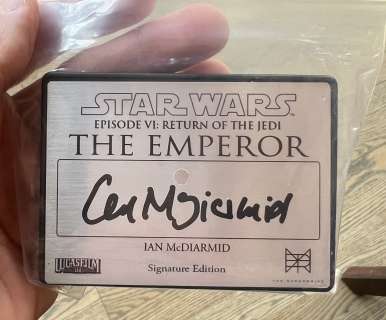 Ian McDiarmid signed plaque - Emperor Palpatine