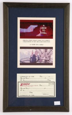 James Bond - (A View To A Kill 1985), film props comprising ; original prop Cheque from ’Max… | Ewbank’s