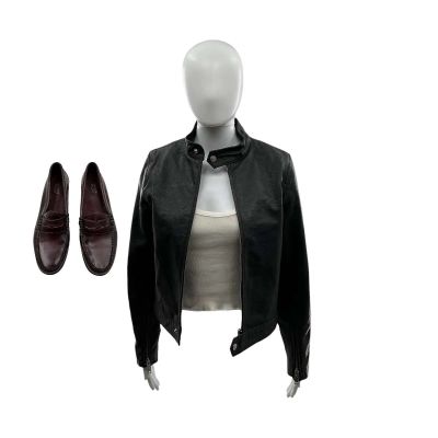 Lot 15: Crime 101 Maya Screen Worn Jacket, Tank Top & Loafers Ch 2 Sc 81-84 | VIP Fan Auctions