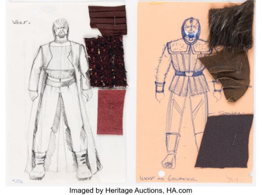 Star Trek: The Next Generation (Paramount TV, 1987-1994), Pair of Michael Dorn "Worf" Concept Costume Sketches. | Heritage