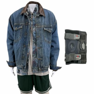 Lot 35: Onslaught Josiah Screen Worn Stunt Double Jacket, Button-Up Shirt, Thermal Shirt, Thermal Pants, Shorts & Knee Brace | VIP Fan Auctions