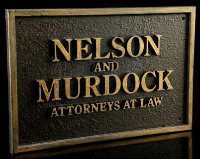 Marvel’s Daredevil | Nelson and Murdock Attorneys at Law Office Plaque | Propstore