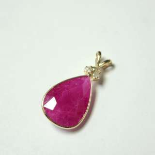 $2990 14K Ruby (7.9ct) Diamond (0.09ct) Pendant | Direct Liquidation