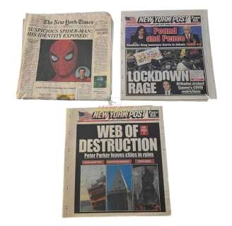 Spider-Man: No Way Home (2021) - Set of 3 New York Newspapers | Hanlin Auction Service