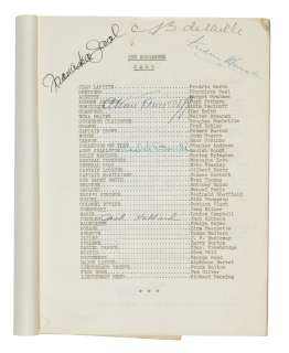 A cast-signed screenplay of The Buccaneer | Bonhams