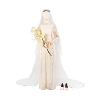 Lot 124 - Michelle Dockery (as Lady Mary): Wedding dress and accessories, worn for the marriage of Lady Mary Crawley to Matthew Crawley Season 3, Episode 1 4