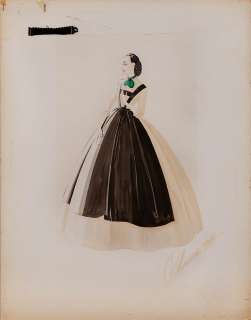 WALTER PLUNKETT COSTUME SKETCH OF VIVIEN LEIGH AS “SCARLETT O’HARA” IN GONE WITH THE WIND | Profiles in History