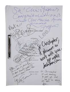 HUGO (2011) - Lot 338 - Sir Christopher Lee Personal Annotated Shooting Script Autographed by the Cast