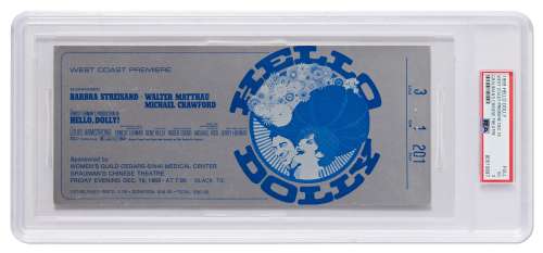 Premiere Ticket to ’’Hello, Dolly!’’ Starring Barbra Streisand -- Encapsulated by PSA/DNA | Nate Sanders