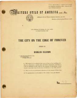 Star Trek Harlan Ellison "The City on the Edge of Forever" Teleplay (1967). | Heritage