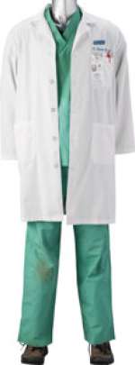Anthony Edwards "Dr. Mark Greene" Emergency Room White Coat, Green Scrubs, ID Badges and Shoes from Season One of ...