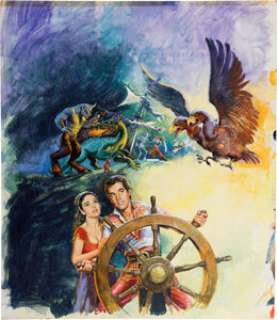 The 7th Voyage of Sinbad (Columbia, R-1975), Original Movie Poster Artwork by Brian Bysouth.