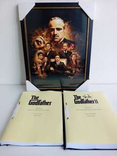 Script - Mario Puzo - The Godfather Glass Painting including Full Screen Play Filmscripts The Godfather Part 1 & 2 - 2023 | Catawiki