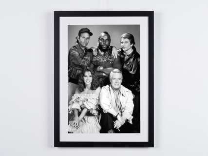 The A-Team - Season 1 Cast - Hannibal, Face, Murdock, B.A & Amy - Photographie, Luxury Framed 70x50 cm - Limited Edition nr 02/50 - Serial 15646 - Original Certificate (COA), Hologram Logo Editor and QR Code | Catawiki