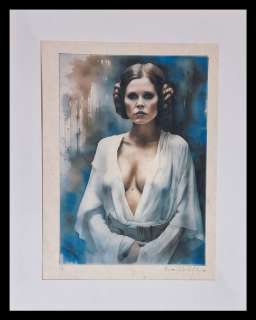Princess Leia - watercolor edition on handmade Kahari Paper by Emma Wildfang | Catawiki