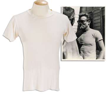 James Dean Screen-Worn T-shirt in ’’Rebel Without a Cause’’ -- Film Prompted National Frenzy of T-shirt Sales | Nate Sanders