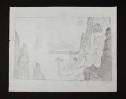 THE GOLDEN VOYAGE OF SINBAD (1973) - Lot 179 - Ray Harryhausen Hand-Drawn Concept Of The Entrance To Kali‘s Temple