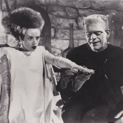 Unknown - Elsa Lanchester & Boris Karloff sur le tournage de "La fiancée de Frankenstein" 1935 | Catawiki