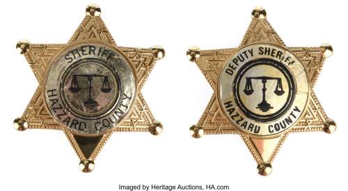 The Dukes of Hazzard (2) Sheriff prop badges....